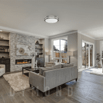 DYMOND 10" LED Ceiling Light Flush Mount Dimmable Brushed Nickel Double Ring