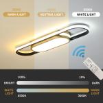 Garwarm Modern LED Flush Mount Ceiling Lights Dimmable LED Ceiling Lamp with Remote Control 40W Acrylic Linear Ceiling Lighting Fixtures for Living Room Dining Kitchen Bedroom (3000-6500K)