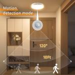 WILLED Motion Sensor Ceiling Light, Wireless Magnetic Mount Ceiling Light with Remote, Battery Powered LED Shower Light for Hallway Stairway Garage, 6W