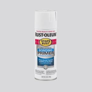 White, Rust-Oleum Stops Rust Universal Bonding Primer Spray Paint-285011, 12 oz