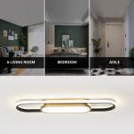Garwarm Modern LED Flush Mount Ceiling Lights Dimmable LED Ceiling Lamp with Remote Control 40W Acrylic Linear Ceiling Lighting Fixtures for Living Room Dining Kitchen Bedroom (3000-6500K)