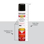 Black, Rust-Oleum Stops Rust Turbo Protective Enamel Gloss Spray Paint-334128, 24 oz