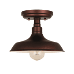 Design House Kimball Industrial 1-Light Indoor Semi-Flush Ceiling Mount Light with Metal Shade, Coffee Bronze