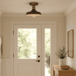 Design House Kimball Industrial 1-Light Indoor Semi-Flush Ceiling Mount Light with Metal Shade, Coffee Bronze