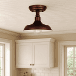 Design House Kimball Industrial 1-Light Indoor Semi-Flush Ceiling Mount Light with Metal Shade, Coffee Bronze