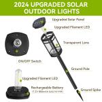 6 Pack Solar Lights Outdoor Waterproof for Garden Pathway Walkway Yard Lawn Decorative Landscape Lighting.(Warm White)