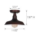 Design House Kimball Industrial 1-Light Indoor Semi-Flush Ceiling Mount Light with Metal Shade, Coffee Bronze