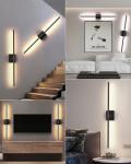 2 Pack 31.5 Inch Wall Sconce Removable Battery Operated with Remote Control 360°Rotate Touch Control 4 Color Dimmable No Wiring LED Wall Lights for Living Room Hallway Bedroom