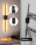 2 Pack 31.5 Inch Wall Sconce Removable Battery Operated with Remote Control 360°Rotate Touch Control 4 Color Dimmable No Wiring LED Wall Lights for Living Room Hallway Bedroom
