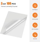 Bonsaii A4 Thermal Laminating Pouches 9" x 11.5", 3 Mil Thick, 100 Pack
