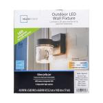 Mainstays 6" Outdoor Black Integrated LED Wall Light, Glass Shade, 110° Beam Angle, 140° Beam Spread