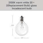 Better Homes & Gardens 20-Count G40 Clear Glass Globe Outdoor Patio String Lights