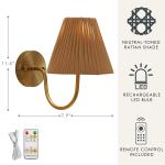 Home Decor Collection Style House LED Rechargeable Cordless Wall Sconce with Remote Control, 11.4"
