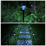 10 Pack Solar Lights for Outside Pathway Walkway Driveway Garden Yard Solar Powered Lights Outdoor Waterproof. (Black, Cool White)