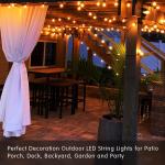 DAYBETTER Outdoor String Lights,100ft,with 50 G40 Edison Vintage Bulbs,Waterproof for Patio Garden Gazebo Bistro Cafe Backyard