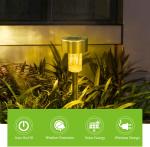 Qishi Solar Garden Lights, 12pack Solar Lights Outdoor - Waterproof, Stainless Steel Outdoor Solar Lights, LED Solar Powered Landscape Lighting for Yard Patio Landscape In-Ground Spike Pathway