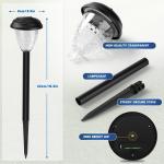 10 Pack Solar Lights for Outside Pathway Walkway Driveway Garden Yard Solar Powered Lights Outdoor Waterproof. (Black, Cool White)