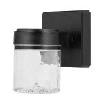 Mainstays 6" Outdoor Black Integrated LED Wall Light, Glass Shade, 110° Beam Angle, 140° Beam Spread