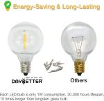 DAYBETTER Outdoor String Lights,100ft,with 50 G40 Edison Vintage Bulbs,Waterproof for Patio Garden Gazebo Bistro Cafe Backyard