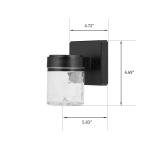 Mainstays 6" Outdoor Black Integrated LED Wall Light, Glass Shade, 110° Beam Angle, 140° Beam Spread