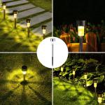 Qishi Solar Garden Lights, 12pack Solar Lights Outdoor - Waterproof, Stainless Steel Outdoor Solar Lights, LED Solar Powered Landscape Lighting for Yard Patio Landscape In-Ground Spike Pathway
