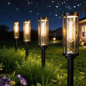 COCOBELA Bright Solar Pathway Lights Outdoor, 8 Pack Solar Powered Garden Lights Waterproof IP65, Auto On/Off Outdoor Light for Lawn Patio Walkway Driveway Decor Landscape Lighting