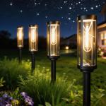 COCOBELA Bright Solar Pathway Lights Outdoor, 8 Pack Solar Powered Garden Lights Waterproof IP65, Auto On/Off Outdoor Light for Lawn Patio Walkway Driveway Decor Landscape Lighting