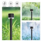 Mainstays Solar Powered Black Classic Halo Column LED Path Light and Landscape Light, 2 Lumens