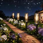 COCOBELA Bright Solar Pathway Lights Outdoor, 8 Pack Solar Powered Garden Lights Waterproof IP65, Auto On/Off Outdoor Light for Lawn Patio Walkway Driveway Decor Landscape Lighting