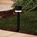 Mainstays Solar Powered Black Classic Halo Column LED Path Light and Landscape Light, 2 Lumens
