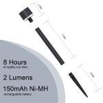 Mainstays Solar Powered Black Classic Halo Column LED Path Light and Landscape Light, 2 Lumens