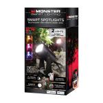 Monster Smart Outdoor Spotlight for Landscape Lighting with RGB & IC Flow, for Christmas, Halloween, Party, Gameday and More, 12V Adapter, 2-Pack