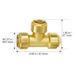 VEVOR Pipe Fittings, 1/2" 12PCS Tee Brass Pipe Fittings, Push-Fit Pipe Connector Brass Air Fittings, Heavy Duty Plumbing Fittings Adapter for Heating/Shower Systems, Water Pipes