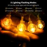 GooingTop Solar String Lights,30 FT 60LED Crystal Globe Outside Waterproof Solar Fairy Twinkle Lights for Garden Yard Pathway Patio Tree Landscape Decor,Yellow