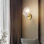 kkbbma under $5 Shell Wall Sconce, Shell Wall Sconce Light, Three Color Changing LED Wall Lamp, Gold Iron Bathroom Vanity Light, Bedroom Living Room Wall Light, Hardwired Wall Mount Lamp