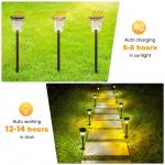 MEHOOM Warm & White Solar Powered Outdoor Lights, 4-Pack Pathway Lights, Waterproof LED Garden Lights for Yard, Lawn, Walkway, Patio