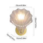 kkbbma under $5 Shell Wall Sconce, Shell Wall Sconce Light, Three Color Changing LED Wall Lamp, Gold Iron Bathroom Vanity Light, Bedroom Living Room Wall Light, Hardwired Wall Mount Lamp