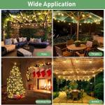 GooingTop Solar String Lights,30 FT 60LED Crystal Globe Outside Waterproof Solar Fairy Twinkle Lights for Garden Yard Pathway Patio Tree Landscape Decor,Yellow