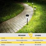 MEHOOM Warm & White Solar Powered Outdoor Lights, 4-Pack Pathway Lights, Waterproof LED Garden Lights for Yard, Lawn, Walkway, Patio