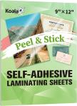 Koala Self Adhesive Laminating Sheets Clear 9 x 12 Inch No Machine Needed 15 Sheets Glossy Permanent Self-Adhesive Laminating Sheets Waterproof for 8.5x11 inch for Stickers, Photos