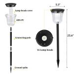 MEHOOM Warm & White Solar Powered Outdoor Lights, 4-Pack Pathway Lights, Waterproof LED Garden Lights for Yard, Lawn, Walkway, Patio