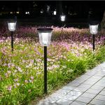 MEHOOM Warm & White Solar Powered Outdoor Lights, 4-Pack Pathway Lights, Waterproof LED Garden Lights for Yard, Lawn, Walkway, Patio
