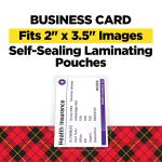 Scotch Self-Sealing Laminating Pouches, Business Card Size, 2.4 in x 3.8 in, 10 Pouches