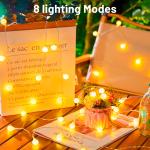 Solar String Lights, Outdoor String Light 100 LED 72ft 8 Lighting Modes Waterproof Solar Powered Patio Solar Light for Garden Yard Porch Wedding Party Decor (Warm White)