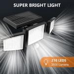SZRSTH Solar Lights Outdoor - 210 LED 2500LM Waterproof Motion Sensor Security Lights with Wireless Remote Flood Lights for Patio Garage Yard Entryways