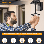 Outdoor Lights Fixture Wall Sconce - 2 Sets Porch Lights Outdoor Wall Lantern Decor for Exterior House Lights (Black)