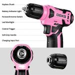 Pink 8V Cordless Drill Tool Set for Women
