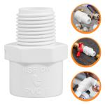 LOLIPPYY 6-Pack PVC Pipe Fittings with Male Thread and Socket, Connectors for Home and Industrial Plumbing Systems