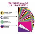 Kassa Permanent Adhesive Vinyl: 10 Colors (60 Sheets, 12” x 12”), Includes Squeegee for Easy Application, Compatible with Cricut, Silhouette & All Cutting Machines