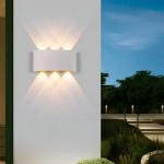 HIBIBUD Modern LED Wall Sconce 3000K/6000K Up Down Wall Lamp Wall Mounted Lighting Fixture for Hallway Stair Living Room Bedroom Decor,IP65 Waterproof